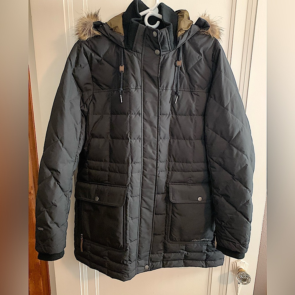 EUC Eddie Bauer Down Hooded Parka - Black EB550